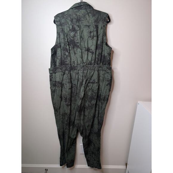 WILDFANG Green/Black The Essential High Waisted Coveralls Jumpsuit Size 2X - Picture 8 of 12